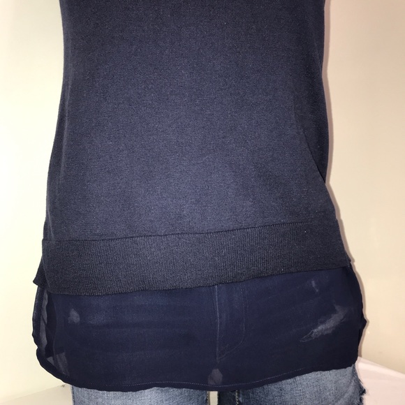 Banana Republic Navy Georgette Silk Sleeveless Top - Picture 3 of 10